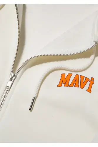 Logo Printed Hooded Beige Sweatshirt 0611715-70053 - 6