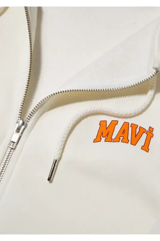 Logo Printed Hooded Beige Sweatshirt 0611715-70053 - 6