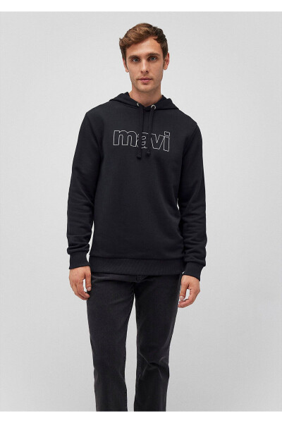 Logo Printed Hooded Black Sweatshirt 065606-900 - 7