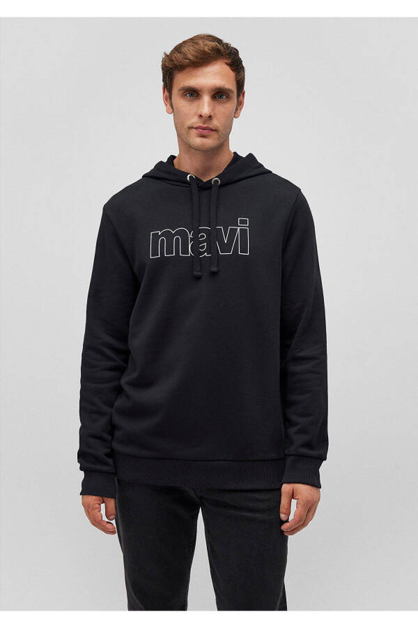 Logo Printed Hooded Black Sweatshirt 065606-900 - 8