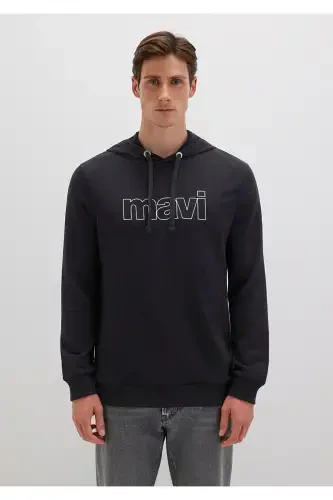 Logo Printed Hooded Black Sweatshirt 065606-900 - 3