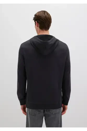 Logo Printed Hooded Black Sweatshirt 065606-900 - 4