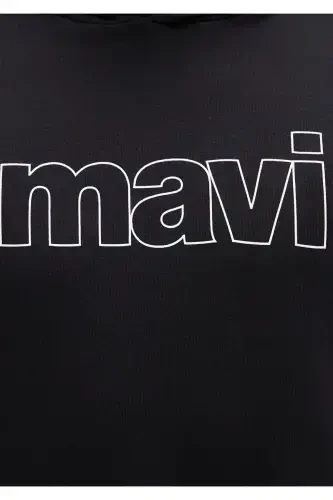 Logo Printed Hooded Black Sweatshirt 065606-900 - 6