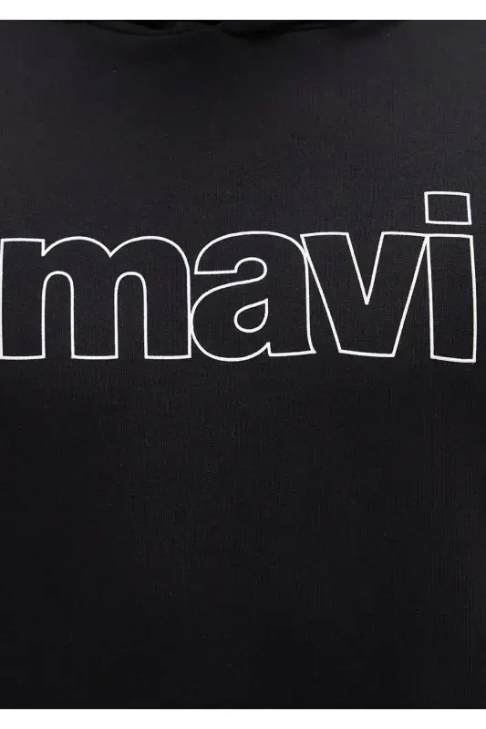 Logo Printed Hooded Black Sweatshirt 065606-900 - 6