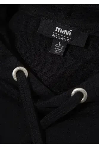 Logo Printed Hooded Black Sweatshirt 065606-900 - 7