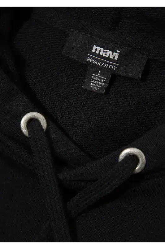 Logo Printed Hooded Black Sweatshirt 065606-900 - 7