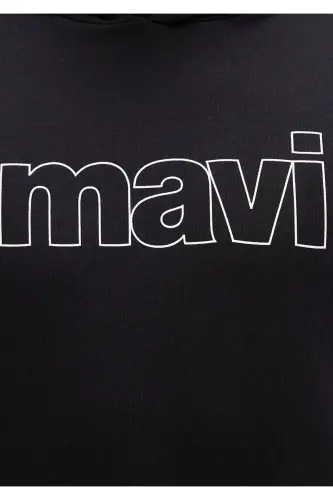 Logo Printed Hooded Black Sweatshirt 065606-900 - 6