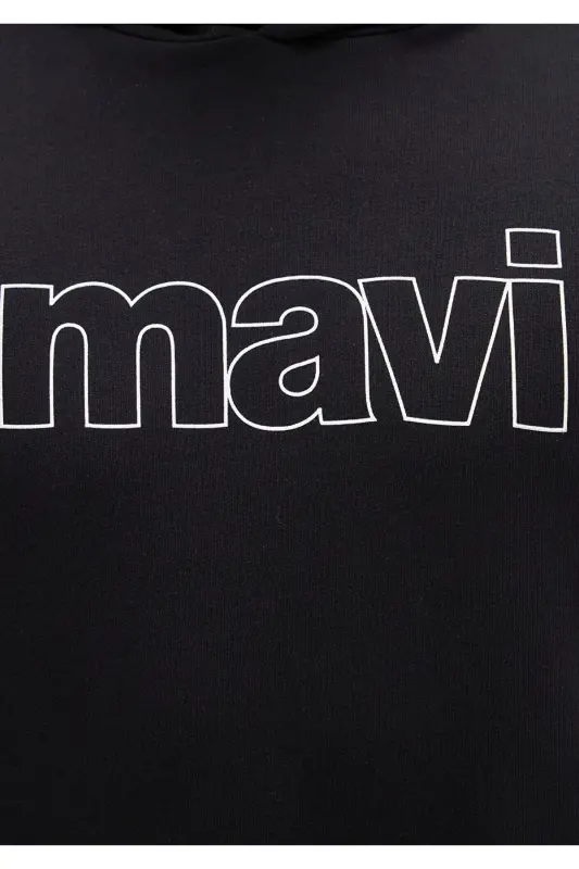 Logo Printed Hooded Black Sweatshirt 065606-900 - 6