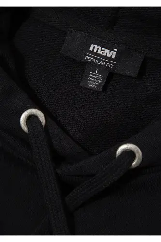 Logo Printed Hooded Black Sweatshirt 065606-900 - 7