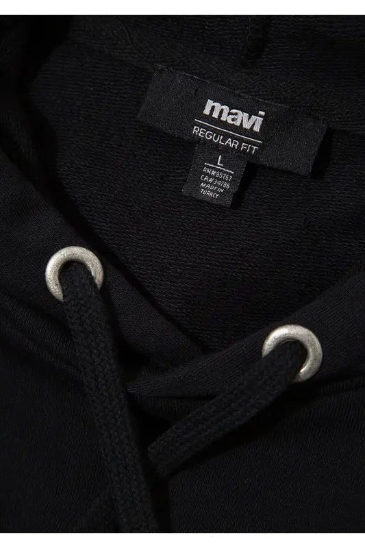 Logo Printed Hooded Black Sweatshirt 065606-900 - 7