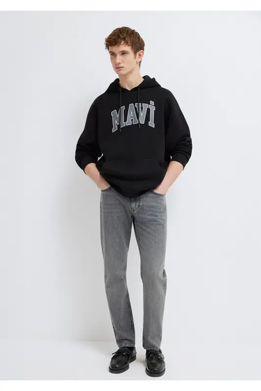 Logo Printed Hooded Black Sweatshirt 067149-902-Black - 2