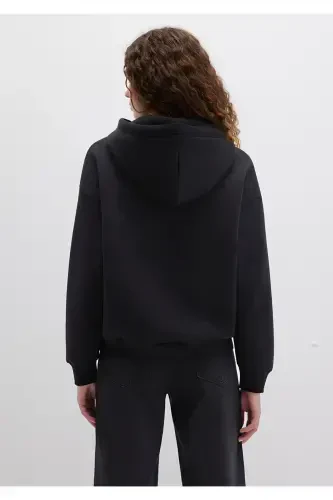 Logo Printed Hooded Black Sweatshirt 168334-900 - 5