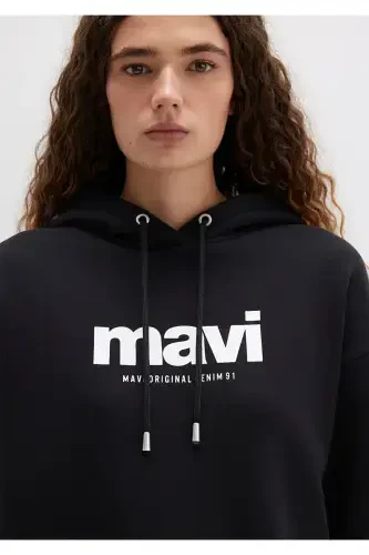 Logo Printed Hooded Black Sweatshirt 168334-900 - 6