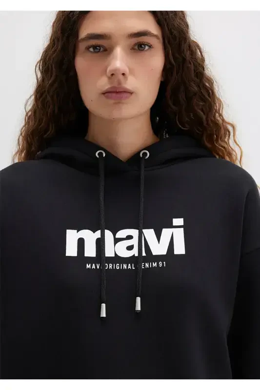 Logo Printed Hooded Black Sweatshirt 168334-900 - 6