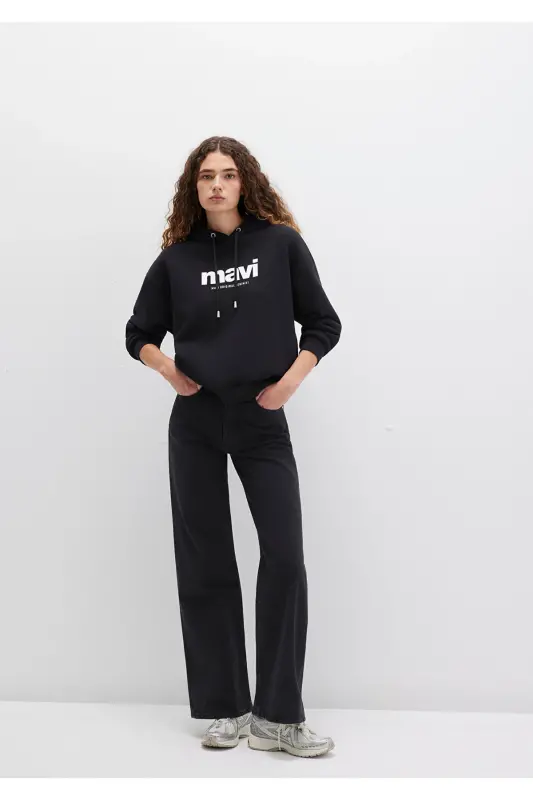 Logo Printed Hooded Black Sweatshirt 168334-900 - 2