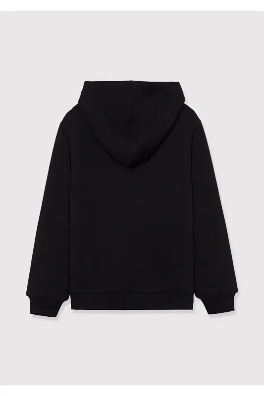 Logo Printed Hooded Black Sweatshirt 6610110-900-Black - 3