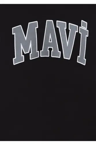 Logo Printed Hooded Black Sweatshirt 6610110-900-Black - 5