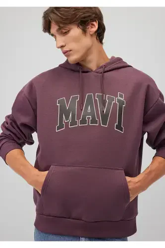 Logo Printed Hooded Brown Sweatshirt 067149-70260-Brown - MAVI (1)