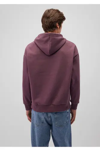 Logo Printed Hooded Brown Sweatshirt 067149-70260-Brown - 4