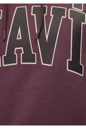 Logo Printed Hooded Brown Sweatshirt 067149-70260-Brown - 7