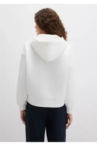 Logo Printed Hooded Ecru Sweatshirt 168334-81964 - 4