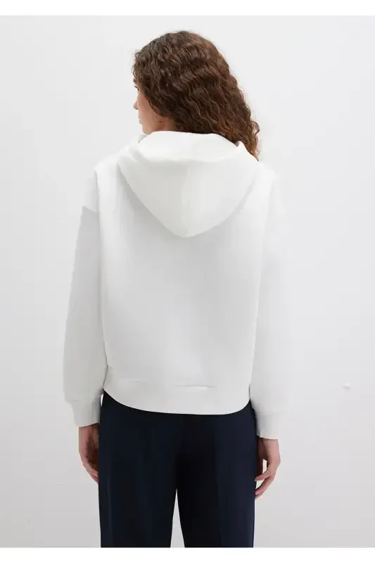 Logo Printed Hooded Ecru Sweatshirt 168334-81964 - 4