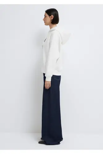 Logo Printed Hooded Ecru Sweatshirt 168334-81964 - 4