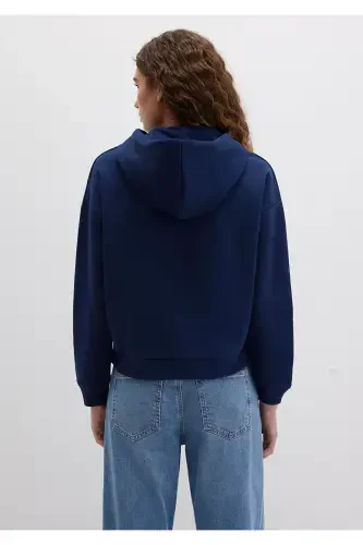 Logo Printed Hooded Navy Sweatshirt 168334-70488 - 6