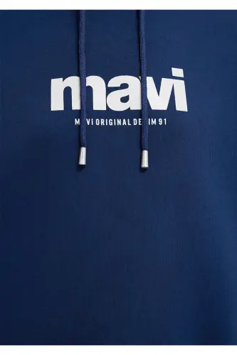 Logo Printed Hooded Navy Sweatshirt 168334-70488 - 7