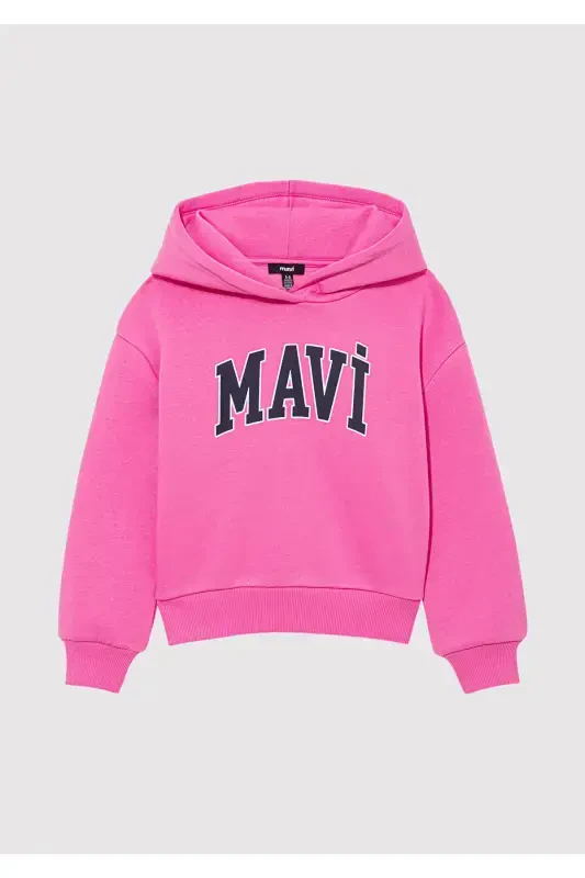 Logo Printed Hooded Pink Sweatshirt - 2