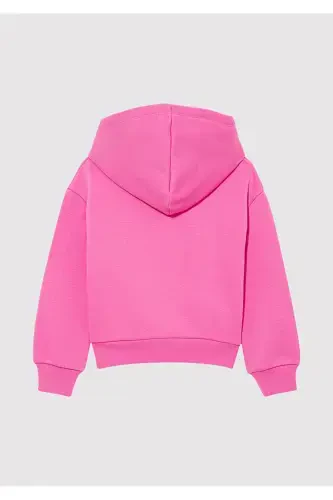 Logo Printed Hooded Pink Sweatshirt - 3