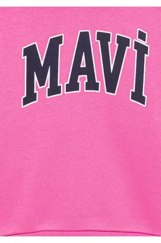 Logo Printed Hooded Pink Sweatshirt - 5