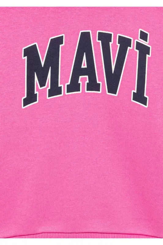 Logo Printed Hooded Pink Sweatshirt - 5