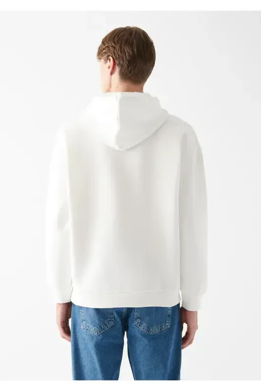 Logo Printed Hooded White Sweatshirt 067149-70057-White - 4