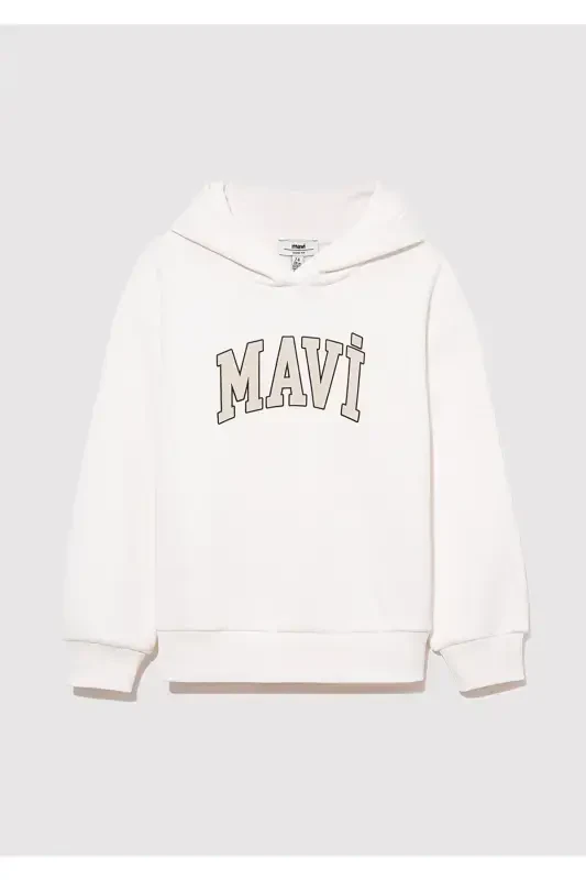 Logo Printed Hooded White Sweatshirt - 2