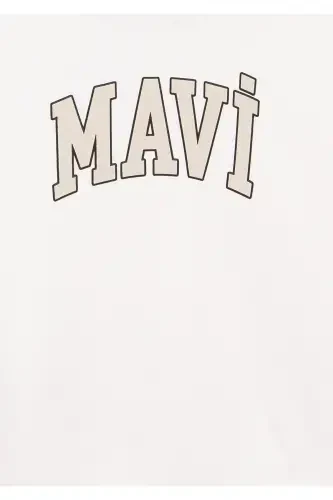 Logo Printed Hooded White Sweatshirt - 5