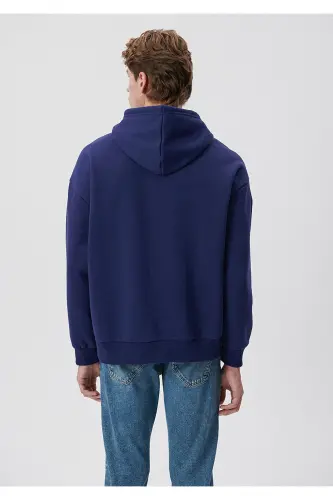 Logo Printed Hoodie 067149-70722-Blue - 4