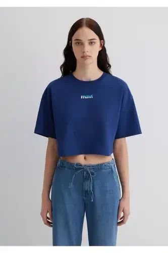 Logo Printed Navy Blue T-Shirt Standard 1613561-7072 - 4