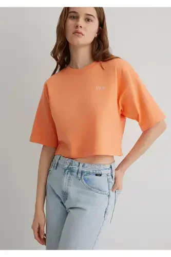 Logo Printed Orange Crop T-Shirt Crop / Short Cut - MAVI (1)