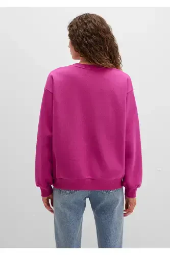 Logo Printed Pink Sweatshirt 1611656-70943-Pink - 5