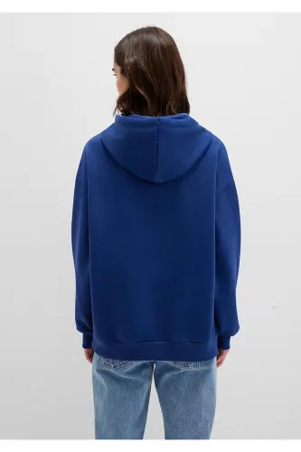 Logo Printed Sweatshirt Oversize/Relaxed Fit 1600361-70722 - Blue-70722 - 5