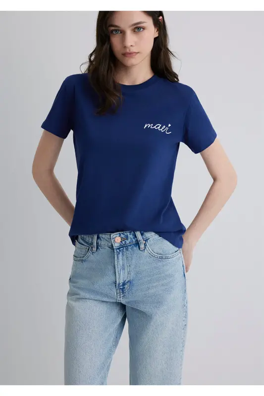 Logo Printed T-Shirt Semi Slim Fit - MAVI