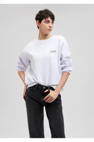 Logo Printed White Sweatshirt 1611656-620-White - MAVI (1)