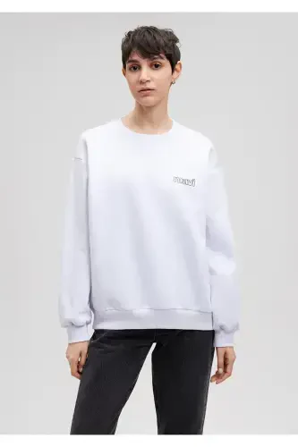 Logo Printed White Sweatshirt 1611656-620-White - 3