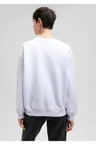 Logo Printed White Sweatshirt 1611656-620-White - 4