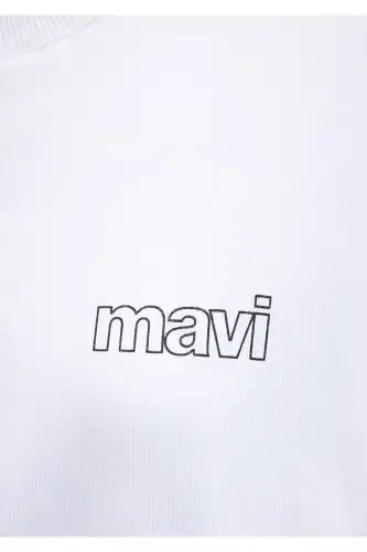 Logo Printed White Sweatshirt 1611656-620-White - 6