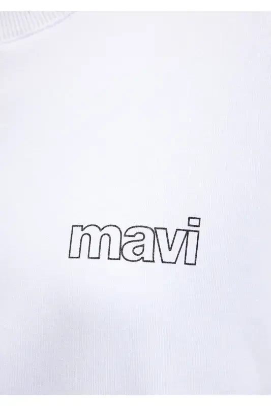 Logo Printed White Sweatshirt 1611656-620-White - 6