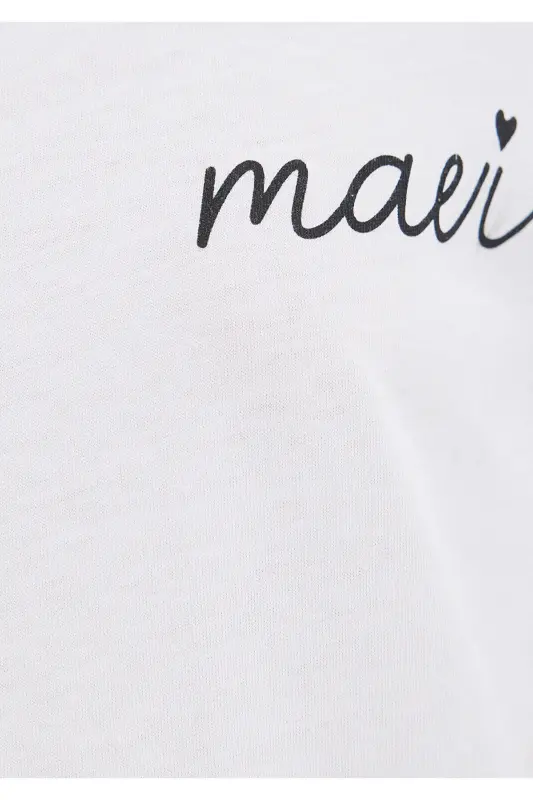 Logo Printed White T-Shirt Semi Slim Fit - 7