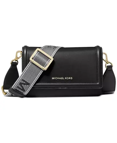 Logo Small Nylon Crossbody with Webbing Strap -Black - 1