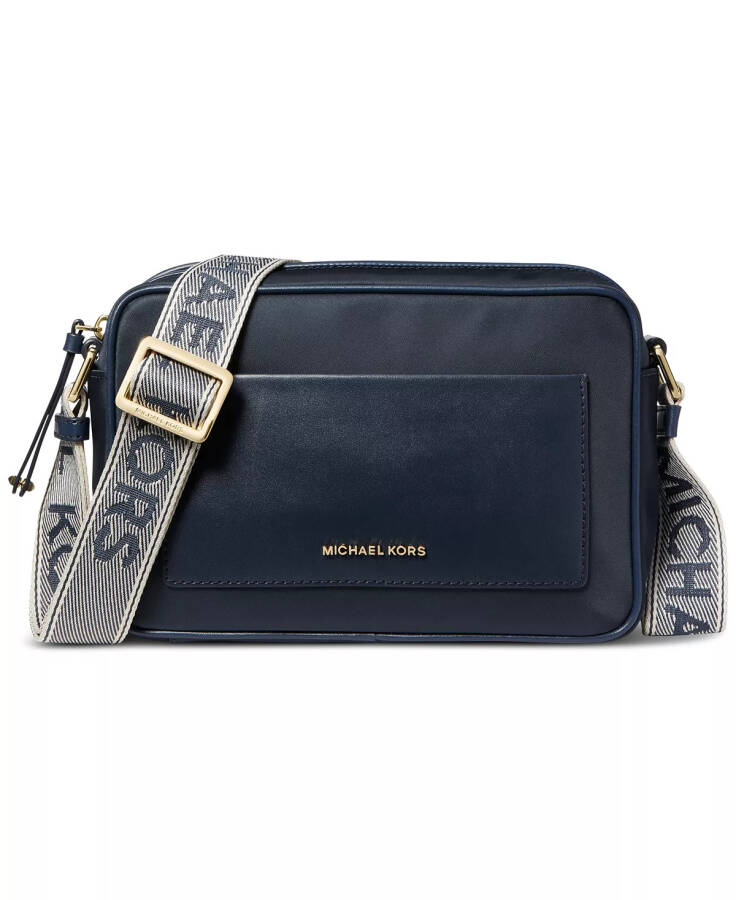 Logo Small Nylon Crossbody with Webbing Strap Navy - 2